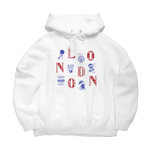 🌍 世界のまち 🇬🇧 イギリス・ロンドン (レッド) Big Hoodie