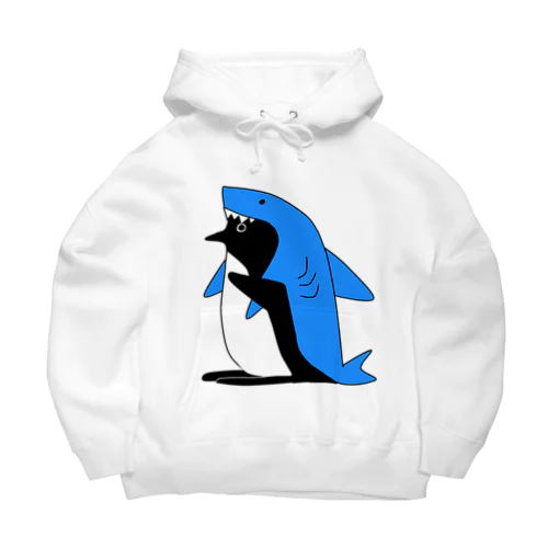 サメを被るペンギン Big Hoodie