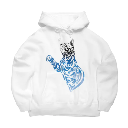 猫トライバル×青空 Big Hoodie