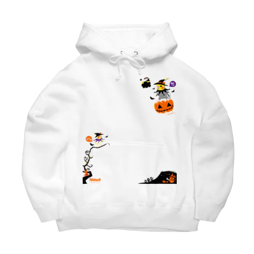 Flying Pumpkin オカメインコのハロウィン 大きめワンポイント系 0461 Big Hoodie