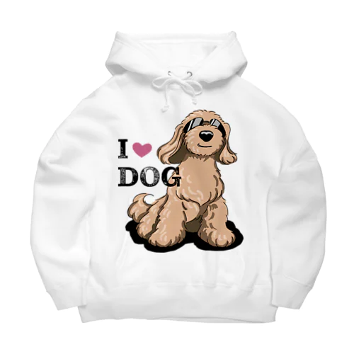 I LOVE DOG茶色のイケワン Big Hoodie