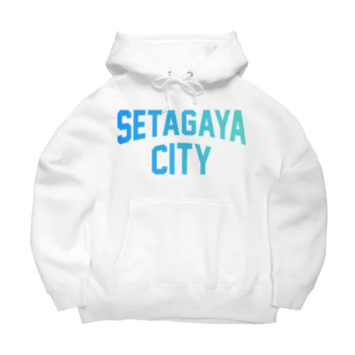 世田谷区 SETAGAYA CITY ロゴブルー ビッグシルエットパーカー