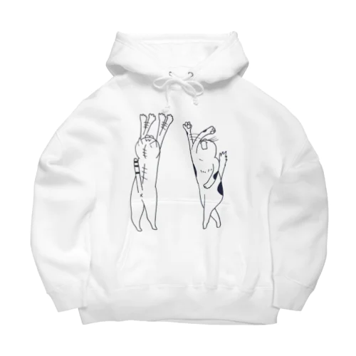 何かにじゃれるねこ Big Hoodie