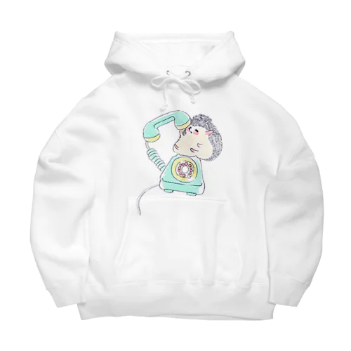 オリジナル　ハリネズミのソフィー、ダイヤル式電話をかける。 Big Hoodie