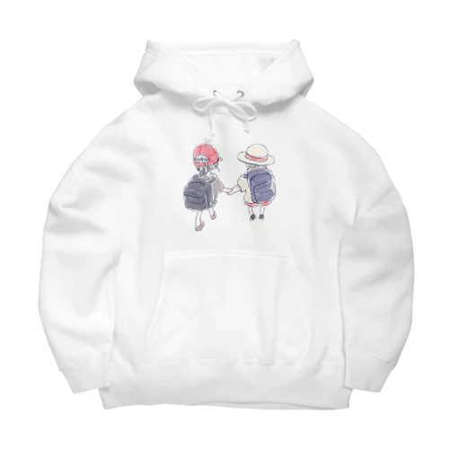 オリジナル　手を繋いで歩く幼い二人の女の子 Big Hoodie