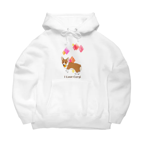 コーギーが好き(レッド＆ホワイト) Big Hoodie