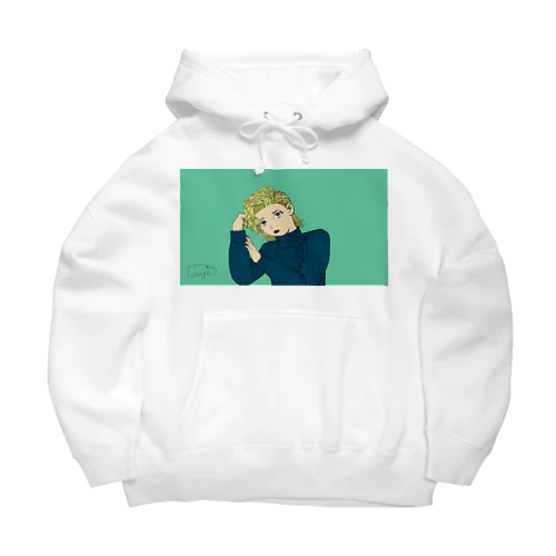 肘つきセーター女 Big Hoodie