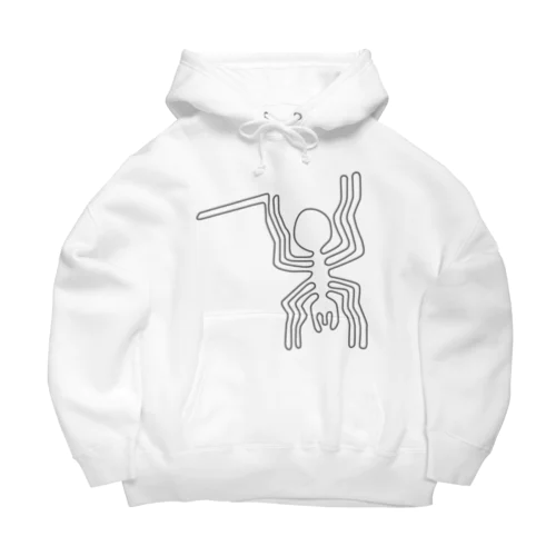 ナスカの地上絵　クモ（グレー） Big Hoodie