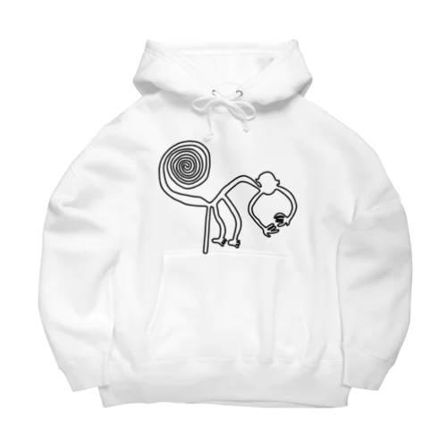 ナスカの地上絵　猿（黒） Big Hoodie