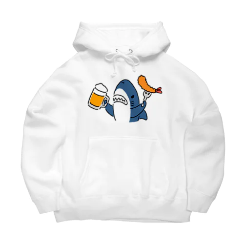 ビールとエビフライとサメ　色付き文字無しVer. Big Hoodie