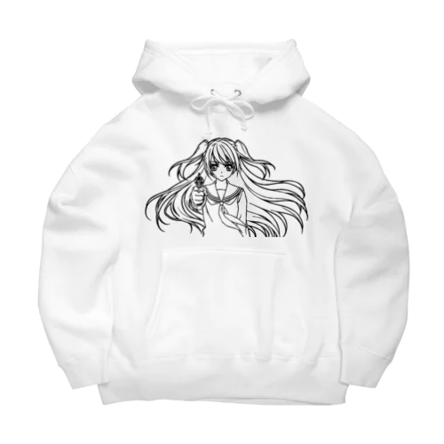 女子高生とリボルバー Big Hoodie