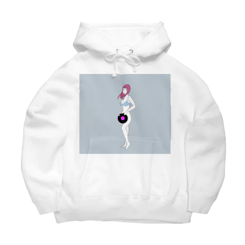 レコードで隠す女子 Big Hoodie