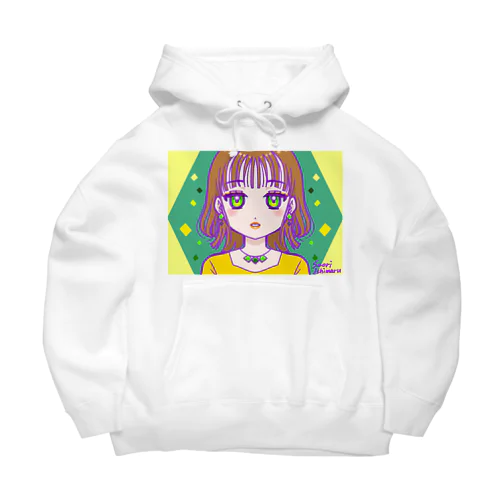 シースルーバングとゆるウェーブな女の子 Big Hoodie