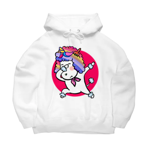 タップポーズタップユニコーンプードル犬。 Big Hoodie