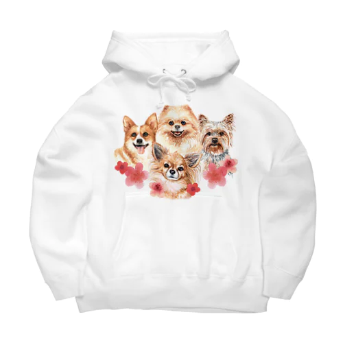 お花の似合う小さい犬たち。 Big Hoodie