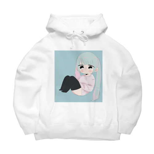 だぼだぼパーカーと黒ニーソの少女 Big Hoodie