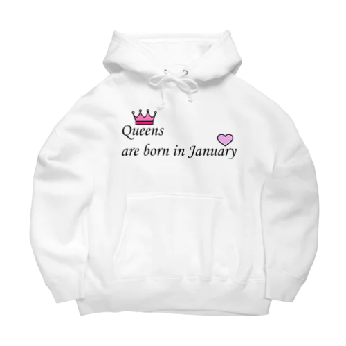 Queens are born in January ビッグシルエットパーカー