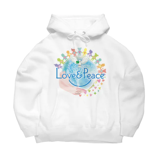 Love＆Peaceキッズ用ロゴ ビッグシルエットパーカー