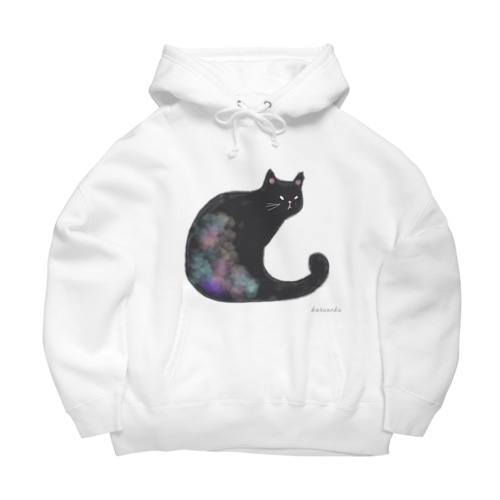 クロネコ 水彩 Big Hoodie