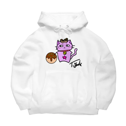 たこ焼き持ったねこ ビッグシルエットパーカー Big Hoodie