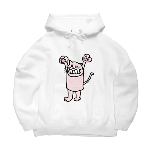 ネコ ピンク Big Hoodie