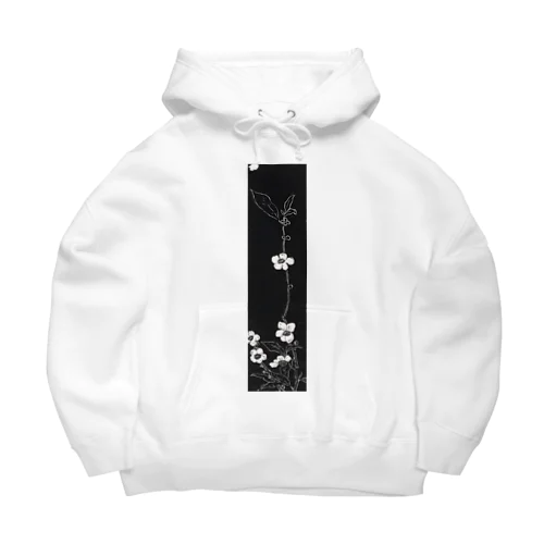 白と黒　花模様 Big Hoodie