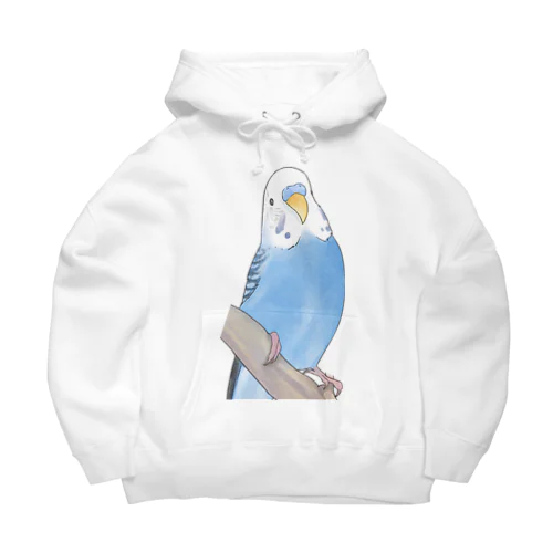 セキセイインコちゃんと止まり木【まめるりはことり】 Big Hoodie