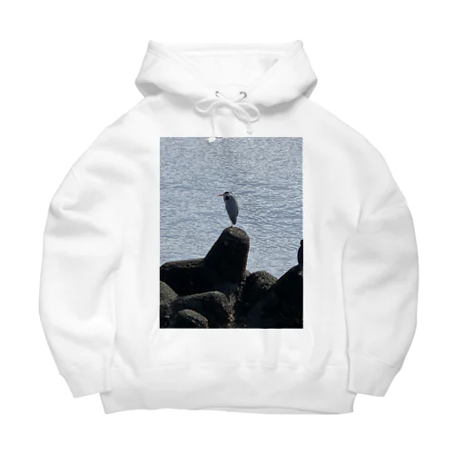 テトラポッドに立つ鳥 Big Hoodie