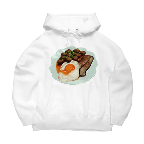 割れちゃった目玉焼きのサイコロステーキ Big Hoodie