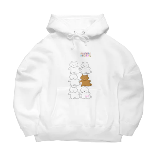 アニマルリリーフの熊と白くまくん Big Hoodie