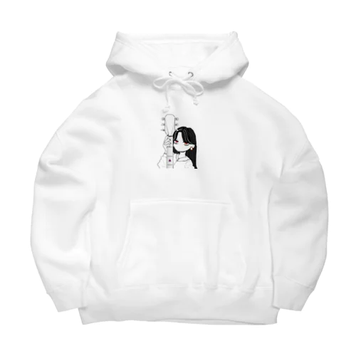 ほぼ白黒ギター女子 Big Hoodie