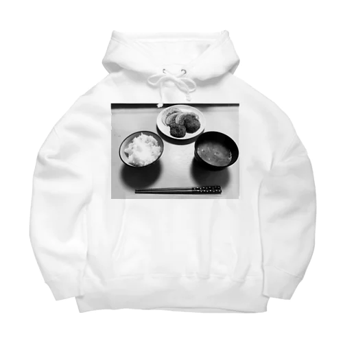 モノクローム揚げ物朝食 Big Hoodie