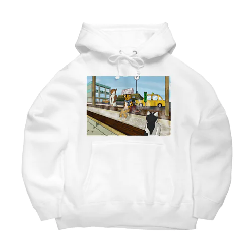 温泉街のネコ Big Hoodie