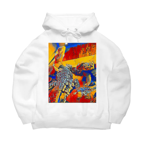 トカゲ大集合 オレンジ Big Hoodie