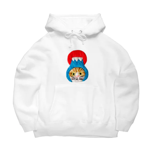 かぶる猫[富士山(初日の出)ver.](茶白猫) Big Hoodie