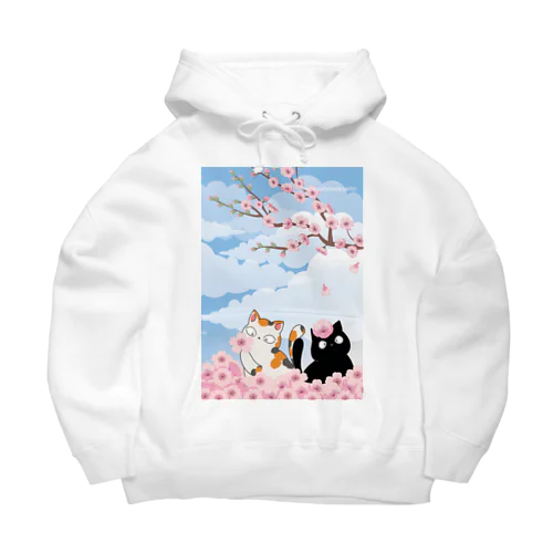 猫と花 Big Hoodie