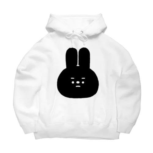 量産うさぎ まゆげ ver.BLACK Big Hoodie