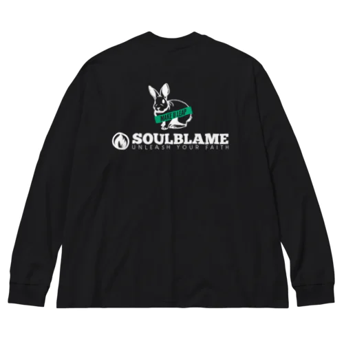 RABBIT LABEL WGREEN IN BLACK Big Long Sleeve T-Shirt