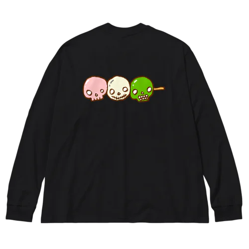 【バックプリント】ドクロ風味な三色団子 Big Long Sleeve T-Shirt