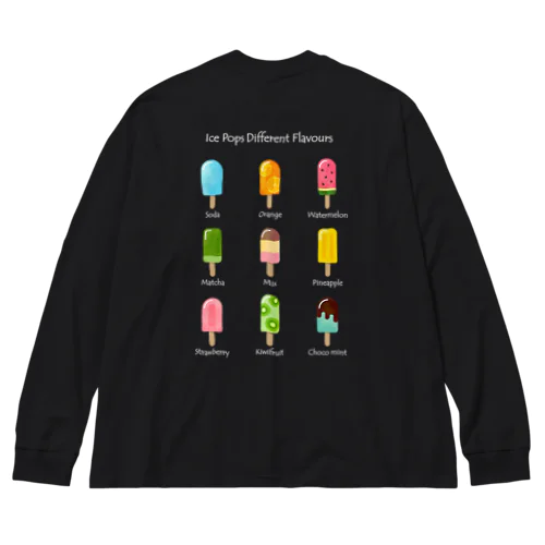 [★バック] アイスキャンディー (濃色Tシャツ専用) Big Long Sleeve T-Shirt