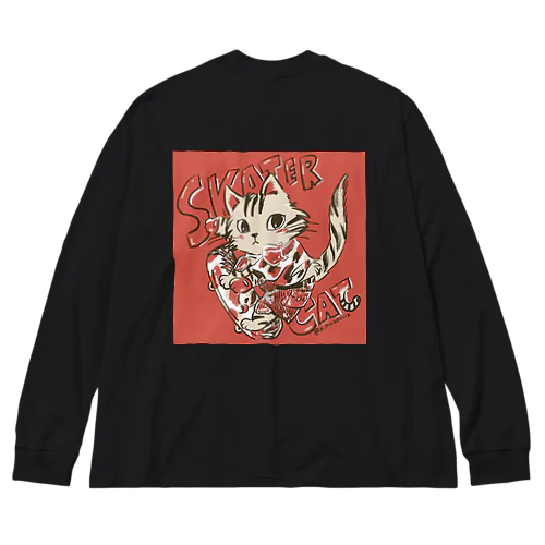 SKATER CAT Big Long Sleeve T-Shirt