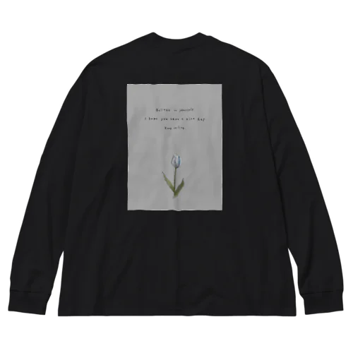 TULIP, white gray blue . Big Long Sleeve T-Shirt