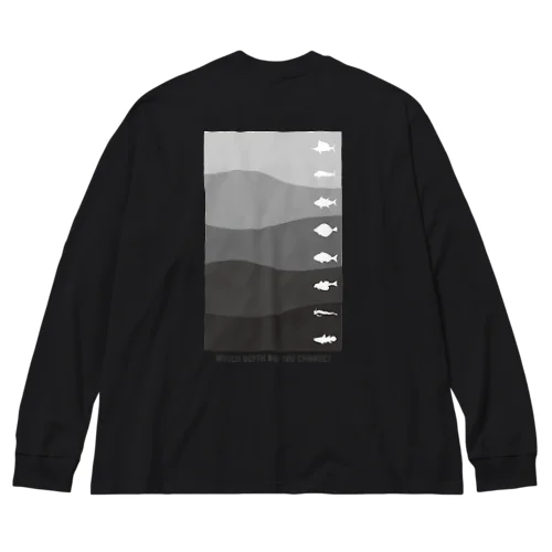 『 Which depth do you choose?  』白&黒 Big Long Sleeve T-Shirt