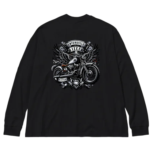 Rebel Ride: ビンテージバイカー Big Long Sleeve T-Shirt