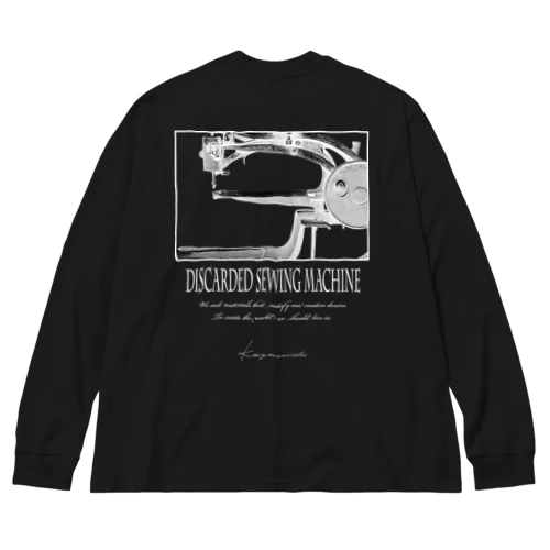 棄てられたミシン ～ 反転BW ビッグシルエットロングスリーブTシャツ