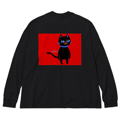 ご機嫌な黒ねこちゃん ビッグシルエットロングスリーブTシャツ