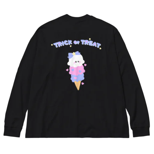 おばけとあいすビッグロンT両面プリント Big Long Sleeve T-Shirt