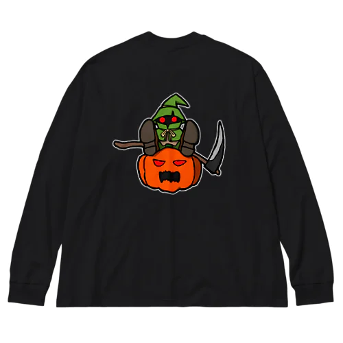 スケアクロウとジャック・オー・ランタン（バックプリント） Big Long Sleeve T-Shirt