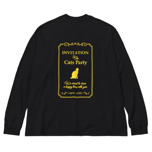 猫のパーティー招待状 Big Long Sleeve T-Shirt