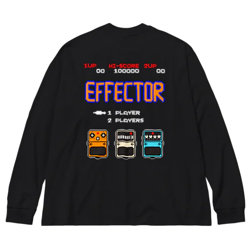 【バックプリント】レトロゲーム風なエフェクター Big Long Sleeve T-Shirt